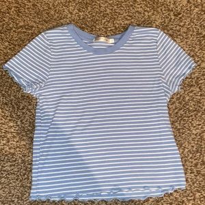 Blue and white stripped crop top